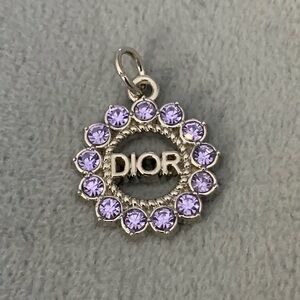 Elegant Lavender Crystal in Silver-tone Charm